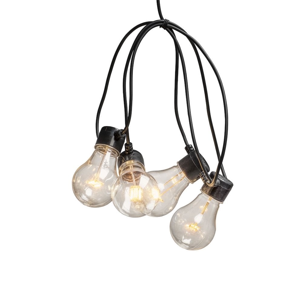 Konstsmide Festoon 2m Light Set - 5 LED Bulbs - 2400K - Battery Operated