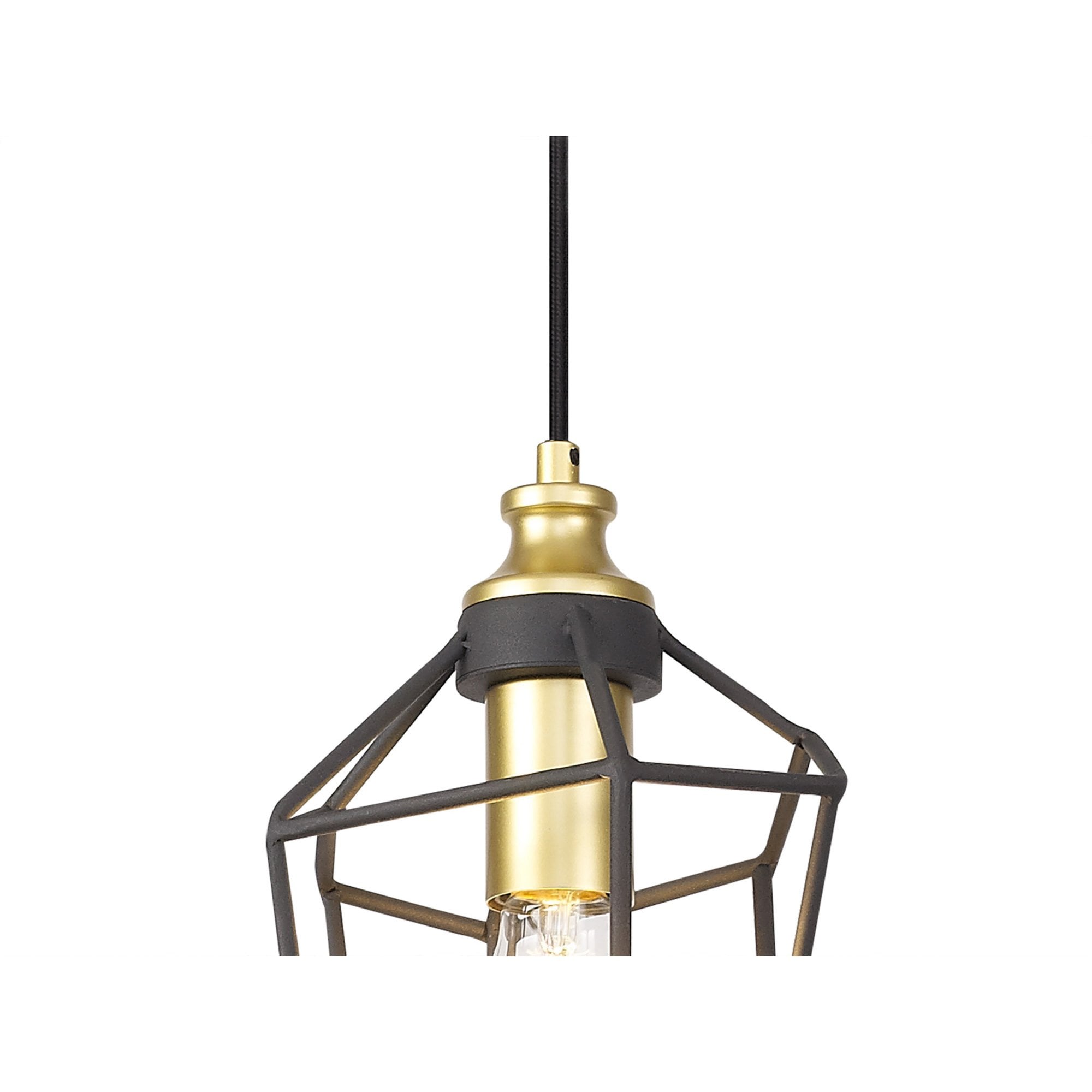 Fabula Austen Small Single Pendant - Painted Gold & Sand Black