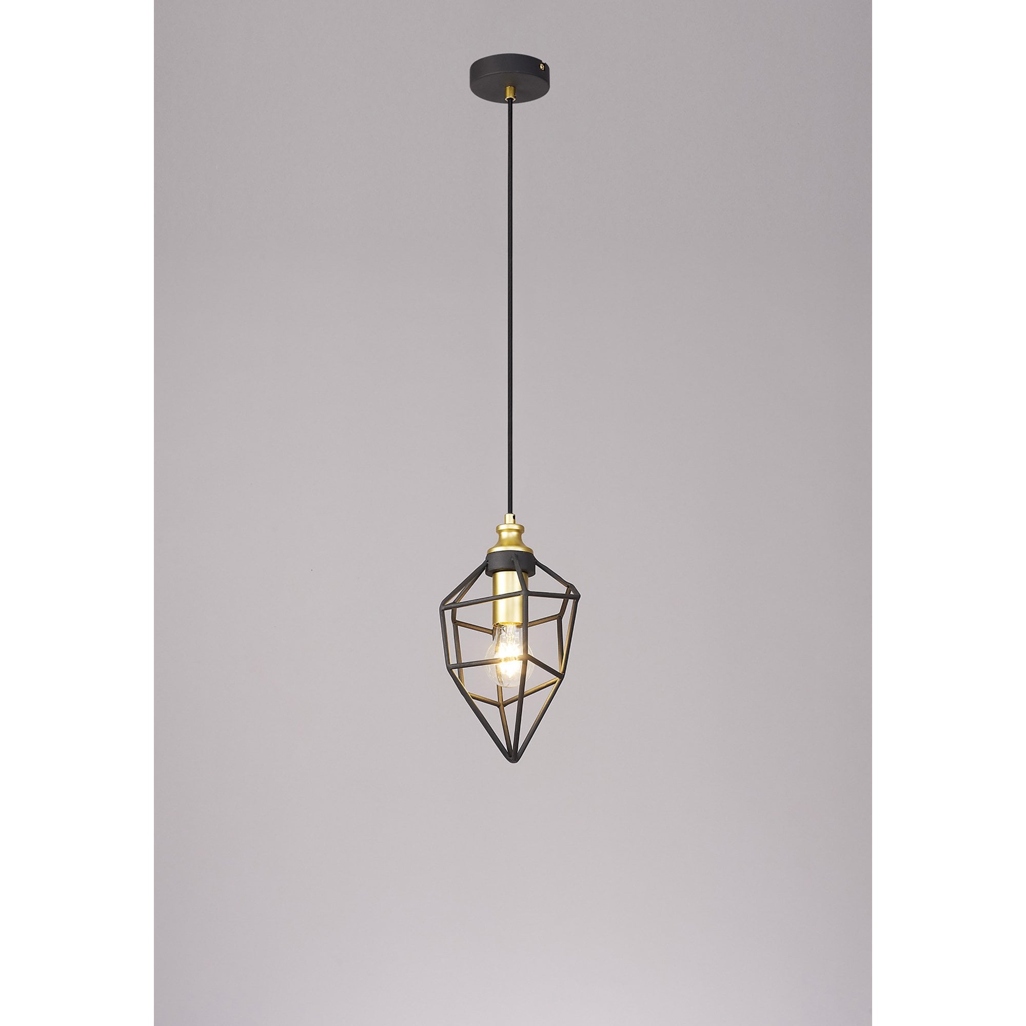 Fabula Austen Small Single Pendant - Painted Gold & Sand Black