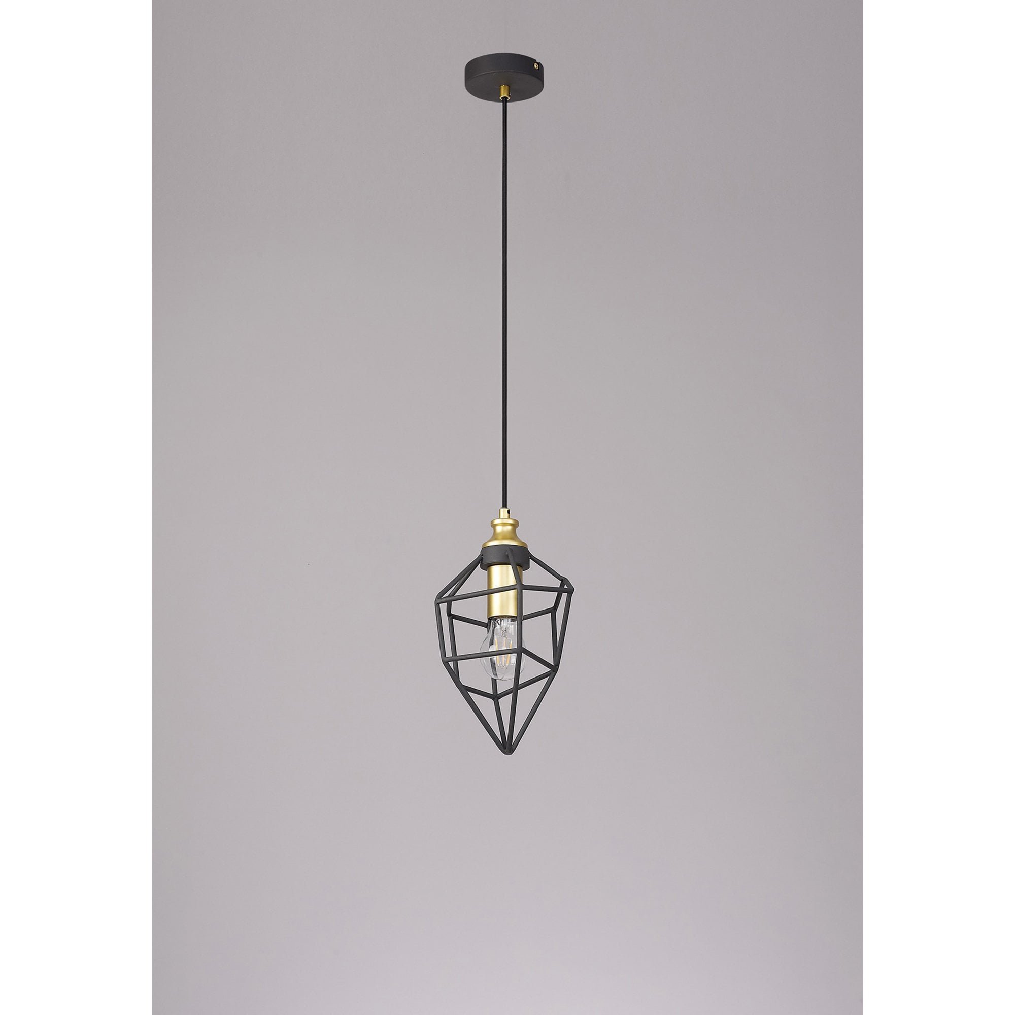 Fabula Austen Small Single Pendant - Painted Gold & Sand Black
