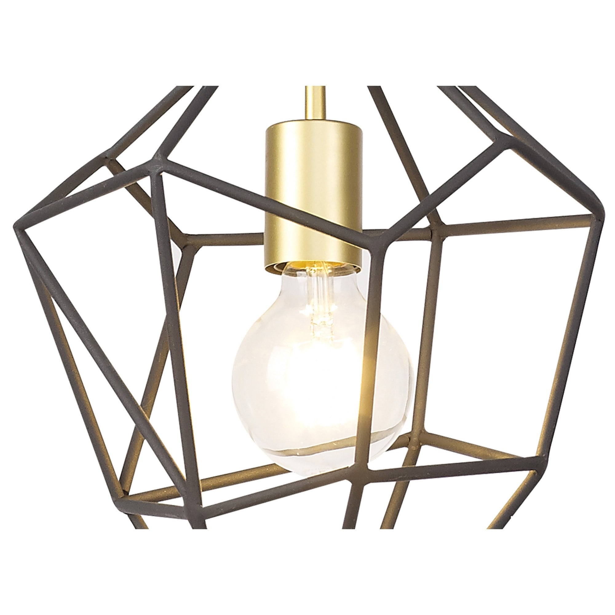 Fabula Austen Medium Single Pendant - Painted Gold & Sand Black
