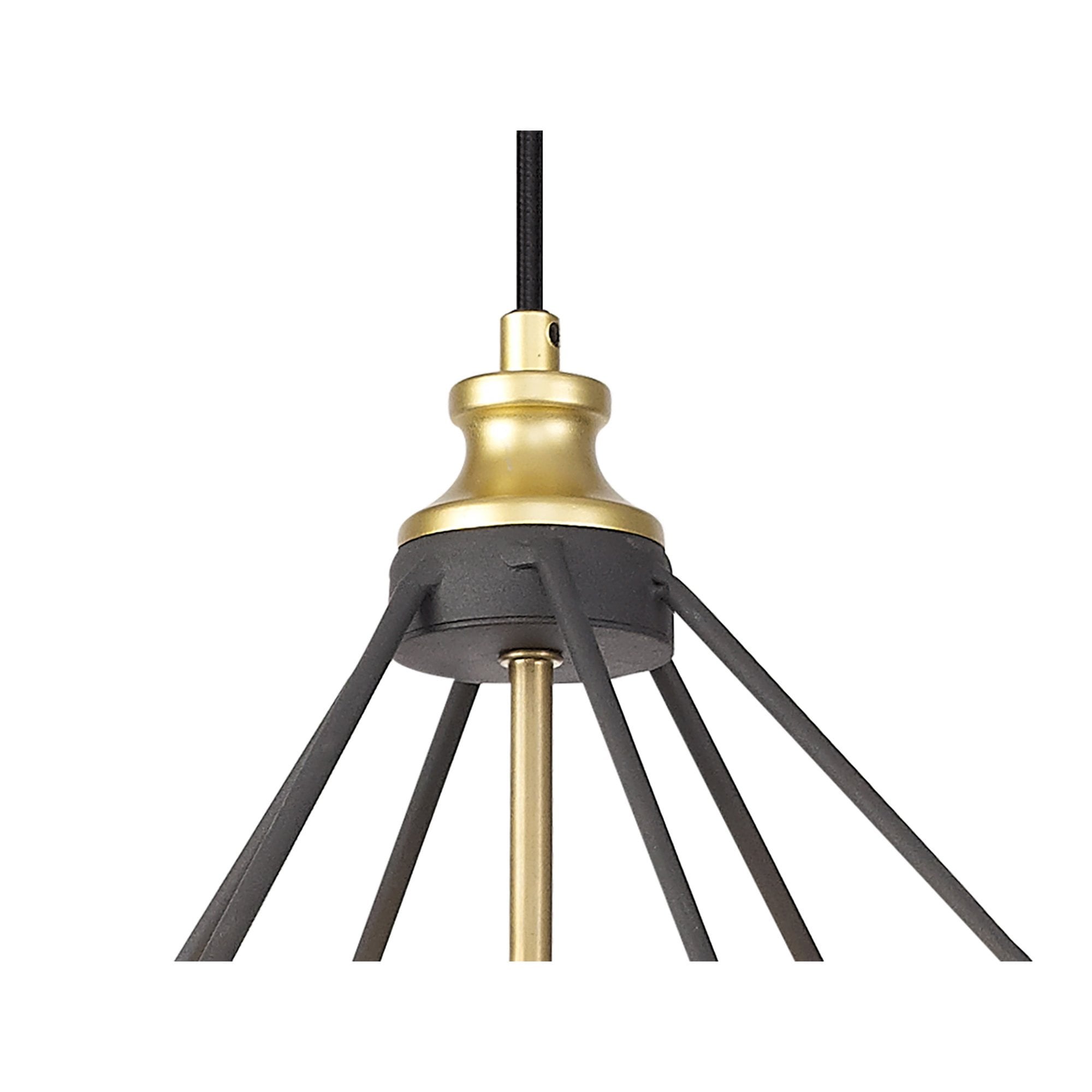Fabula Austen Large Single Pendant - Painted Gold & Sand Black