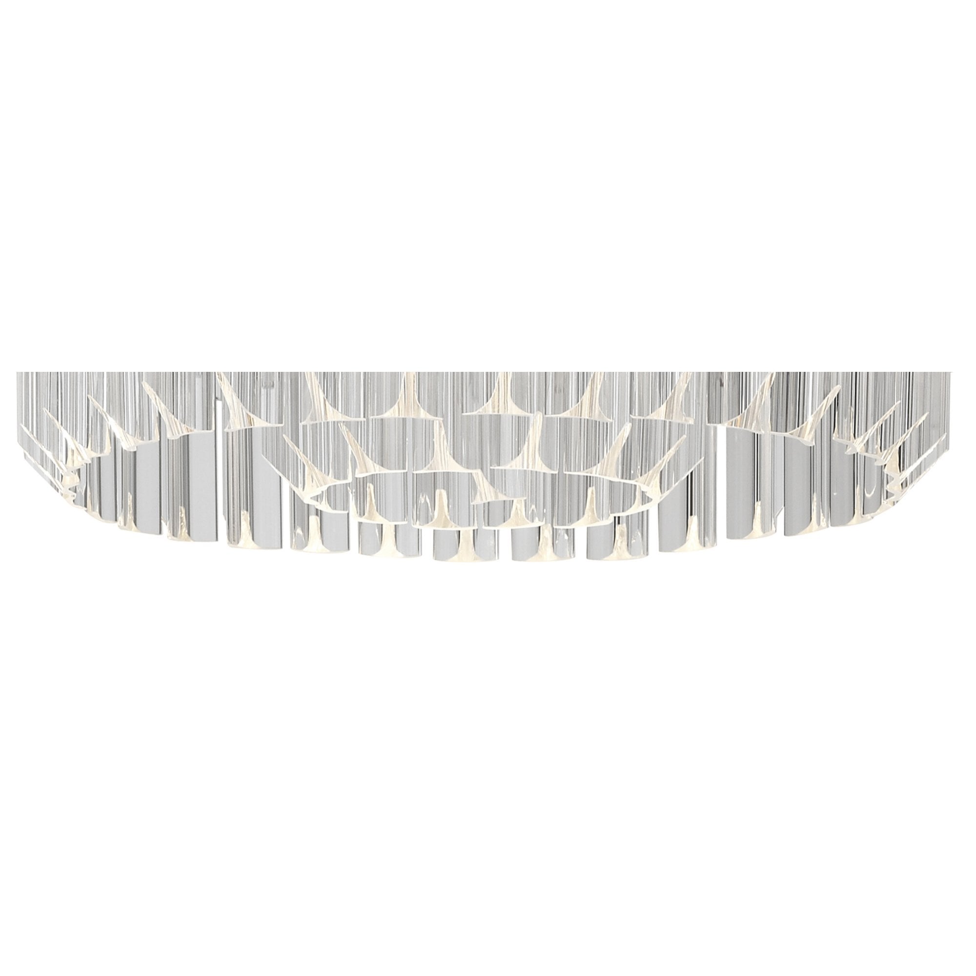 Fabula Cedar 7 Light Flush Light - Brass & Clear Sculpted Glass