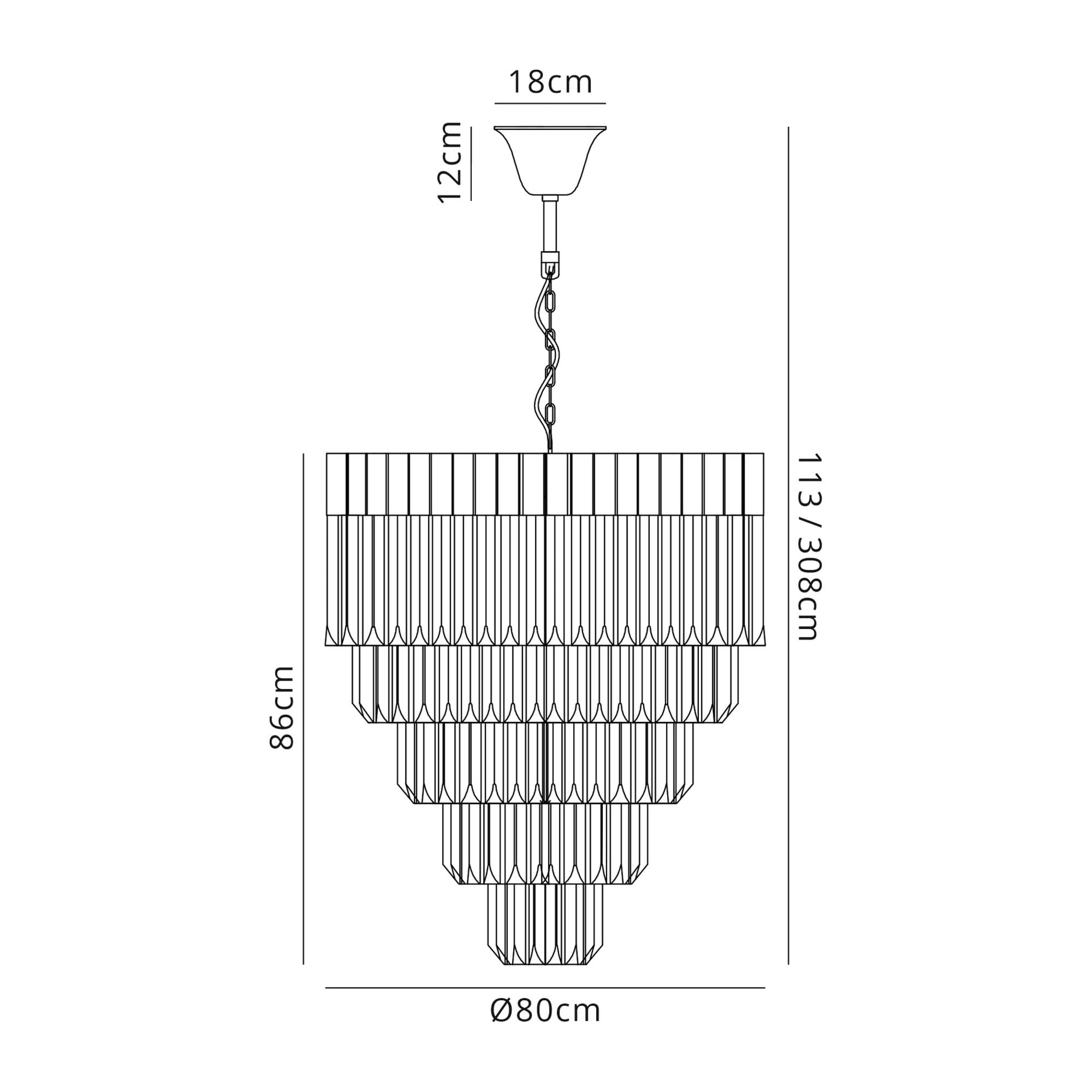 Fabula Cedar 19 Light Pendant - Brass & Clear Sculpted Glass
