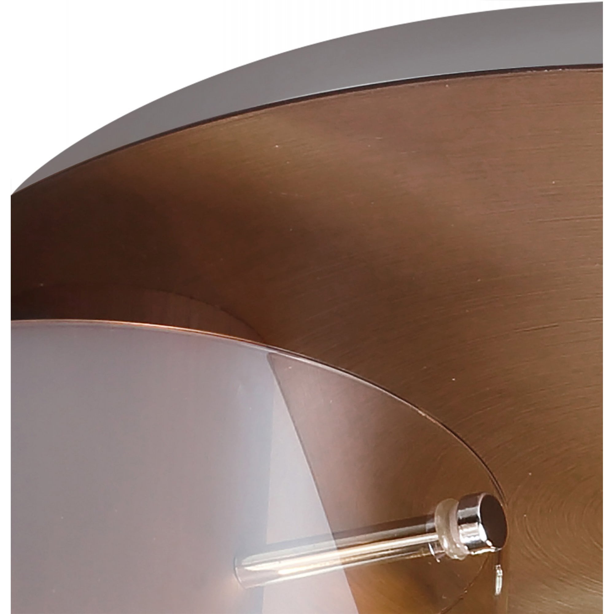 Fabula Kendon 3 Light Round Flush Light - Mocha & Amber Glass