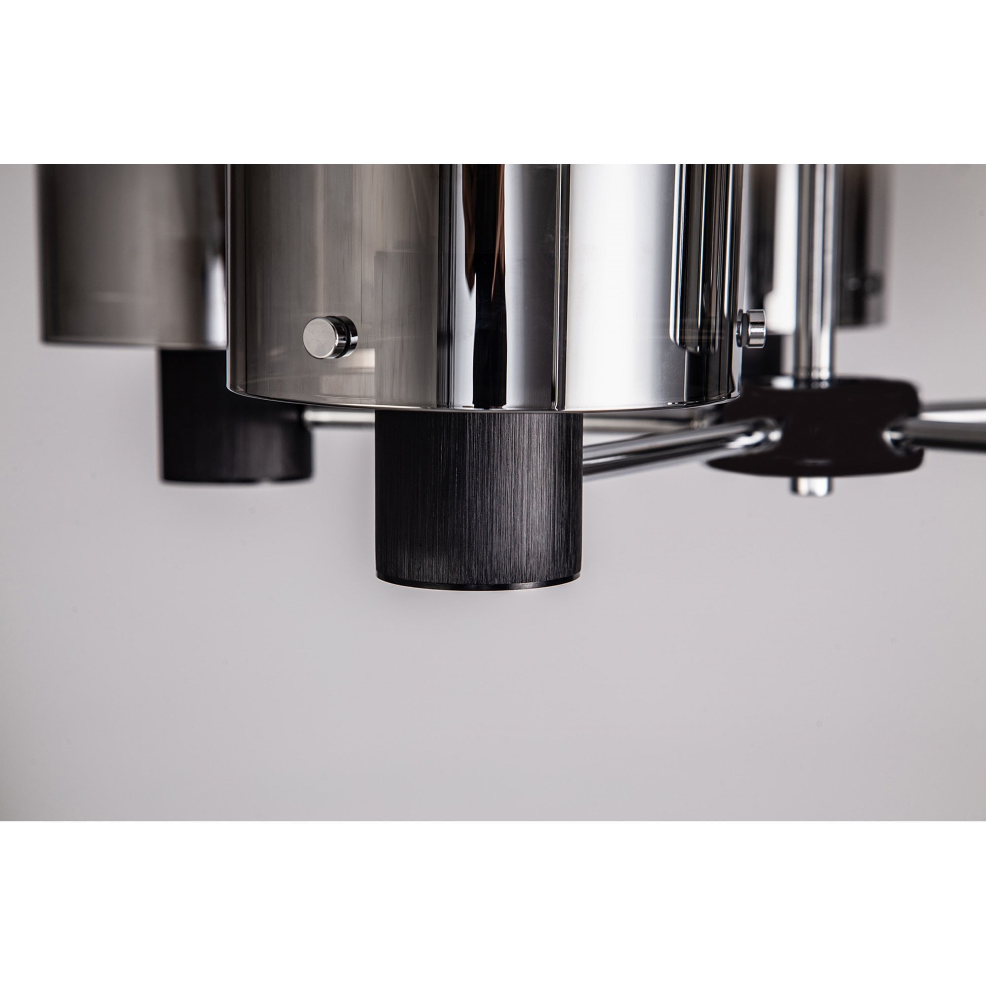 Fabula Kendon 5 Light Semi-Flush Light - Black & Smoke Fade Glass