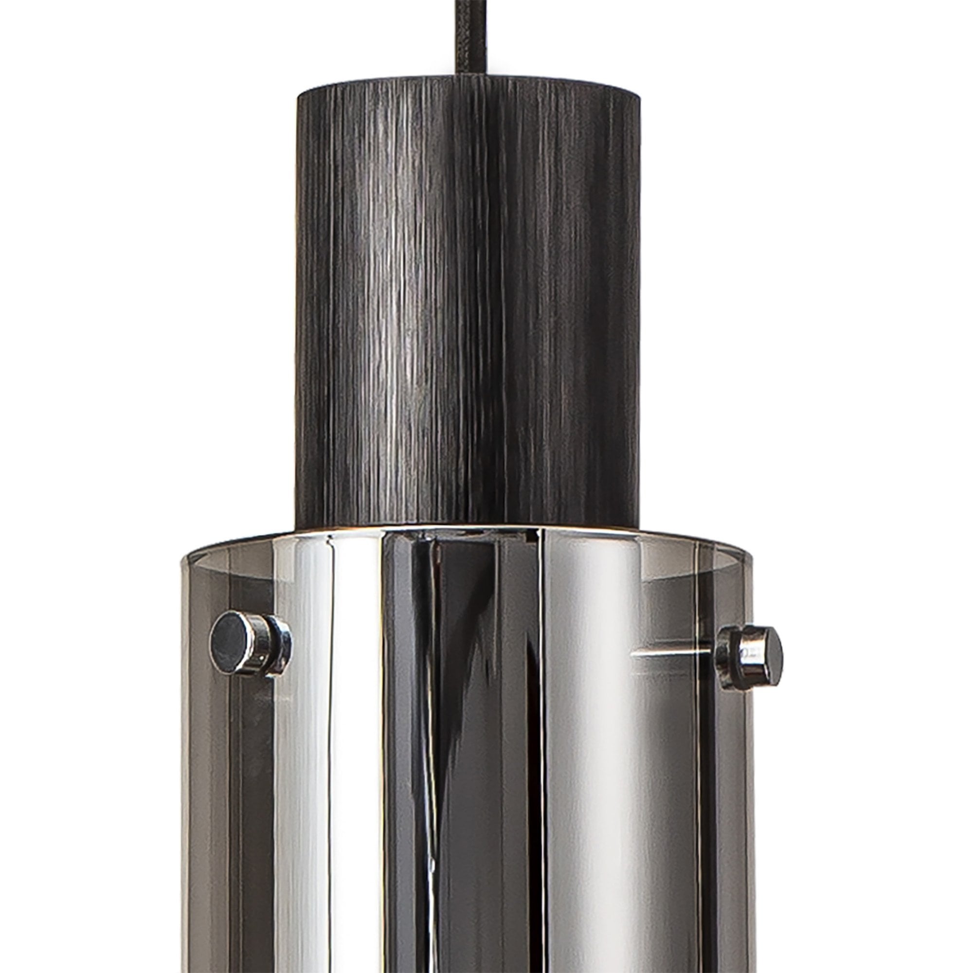 Fabula Kingfisher Adjustable 7 Light Linear Pendant - Black & Smoke Fade Glass