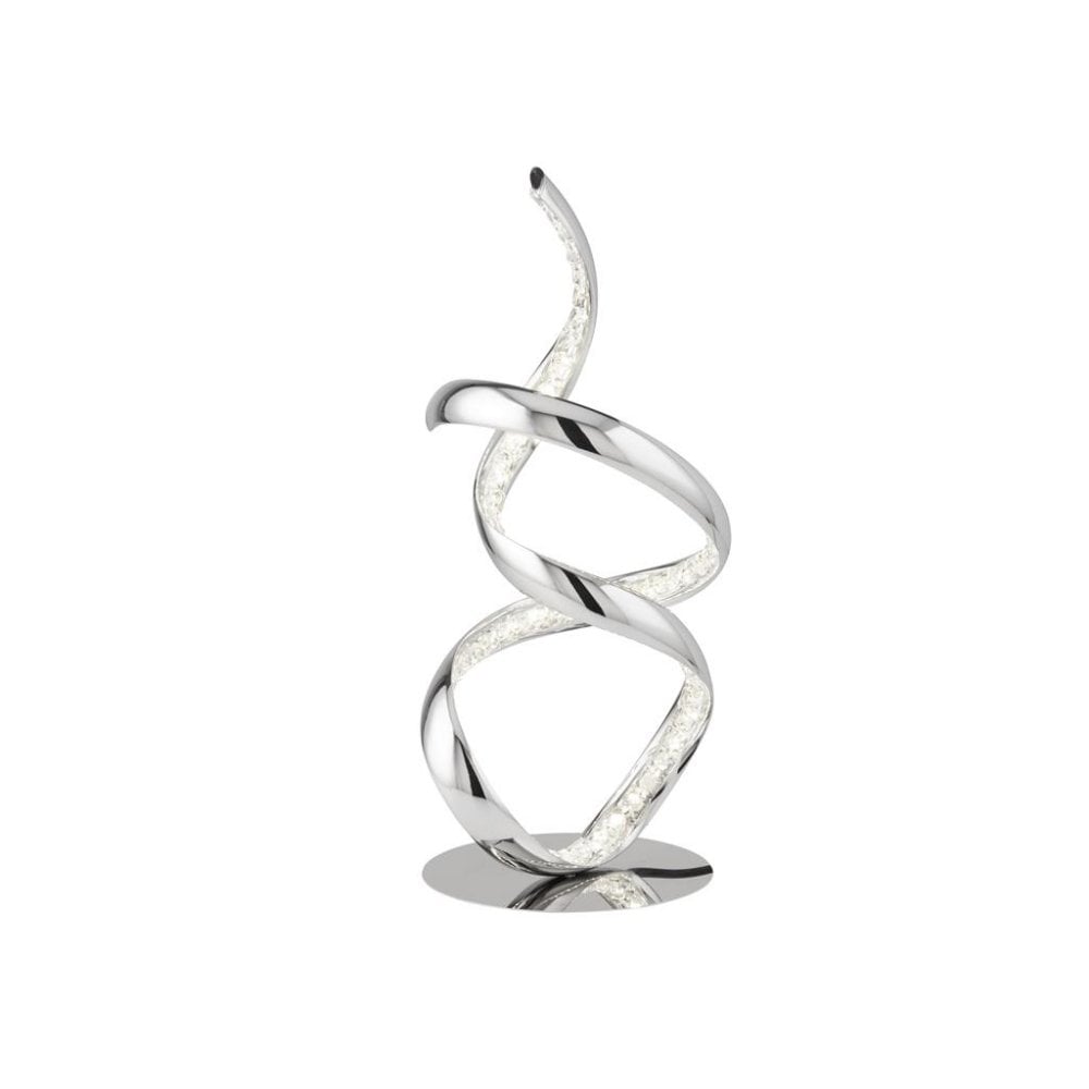 Searchlight Tennyson Arm LED Table Lamp - Chrome & Clear Crystal