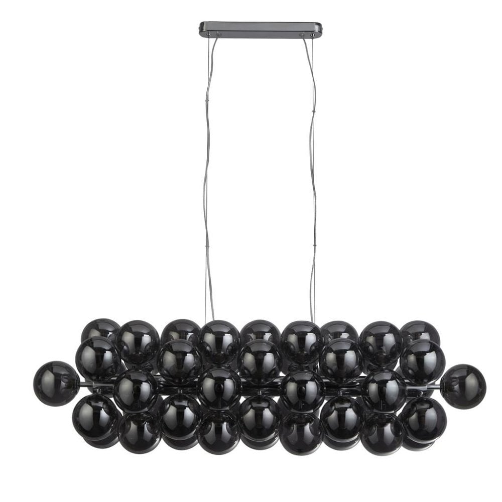Searchlight Beau 25 Light Ceiling Pendant - Chrome & Smoked Glass