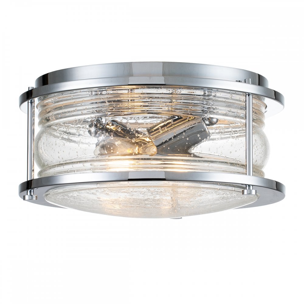 Quintiesse Ashland Bay 2 Light Bathroom Flush Fitting - Chrome