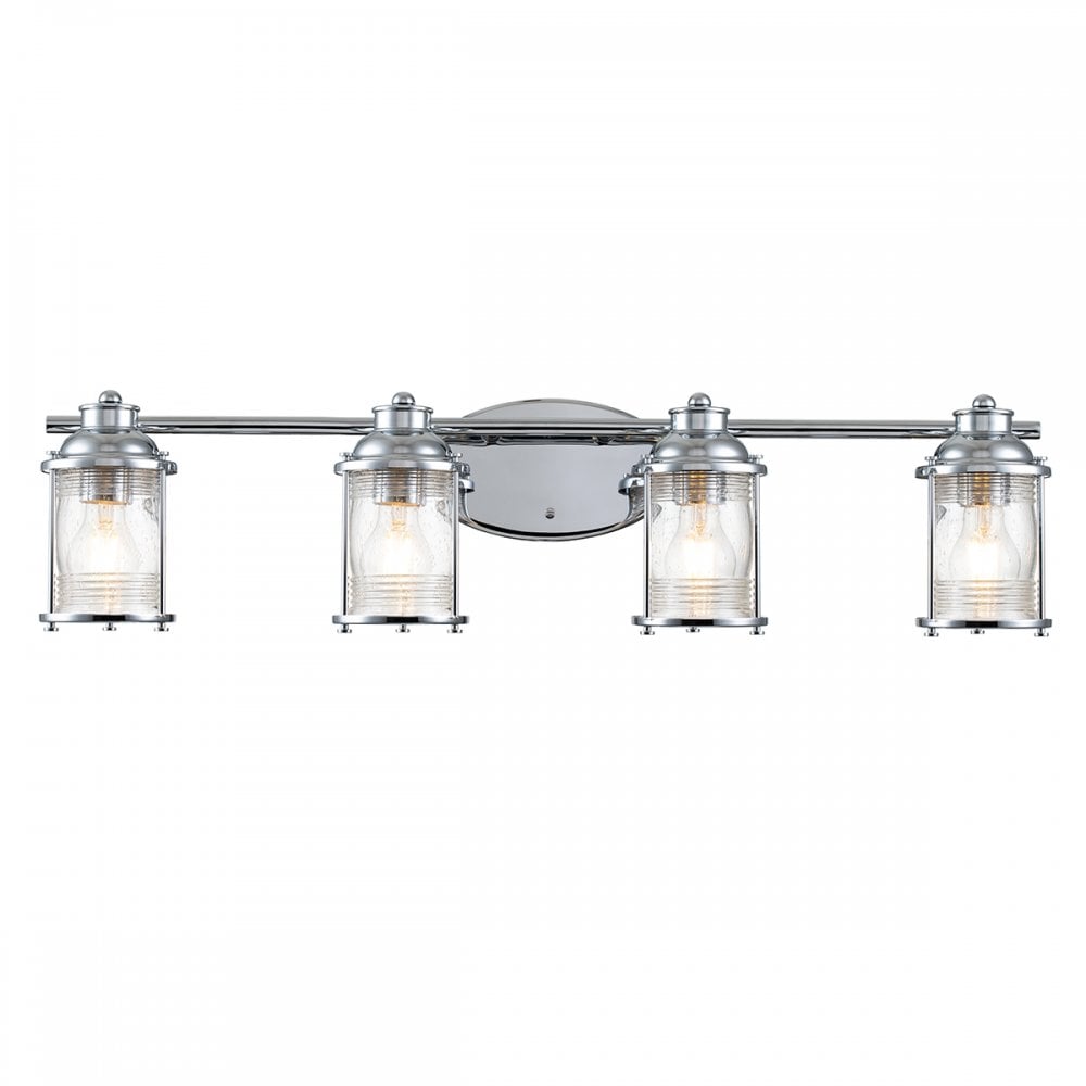 Quintiesse Ashland Bay 4 Light Bathroom Wall Light - Chrome