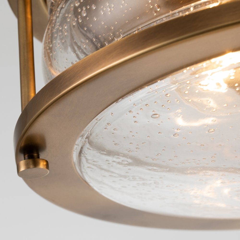 Quintiesse Ashland Bay 2 Light Bathroom Flush Fitting - Natural Brass