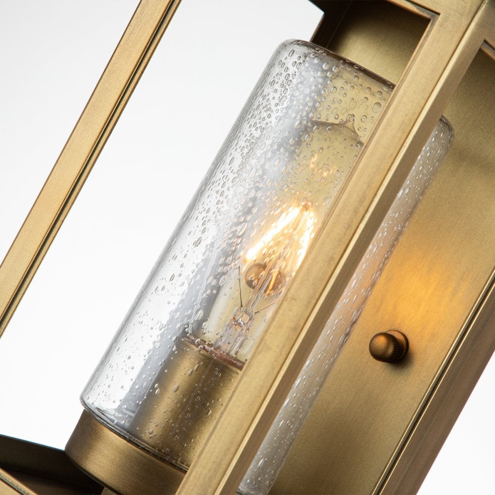 Quintiesse Atwater Single Small Wall Lantern - Distressed Brass