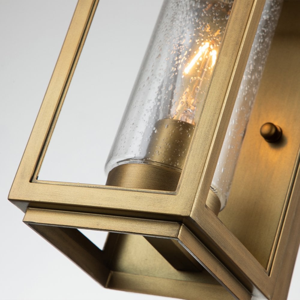 Quintiesse Atwater Single Small Wall Lantern - Distressed Brass