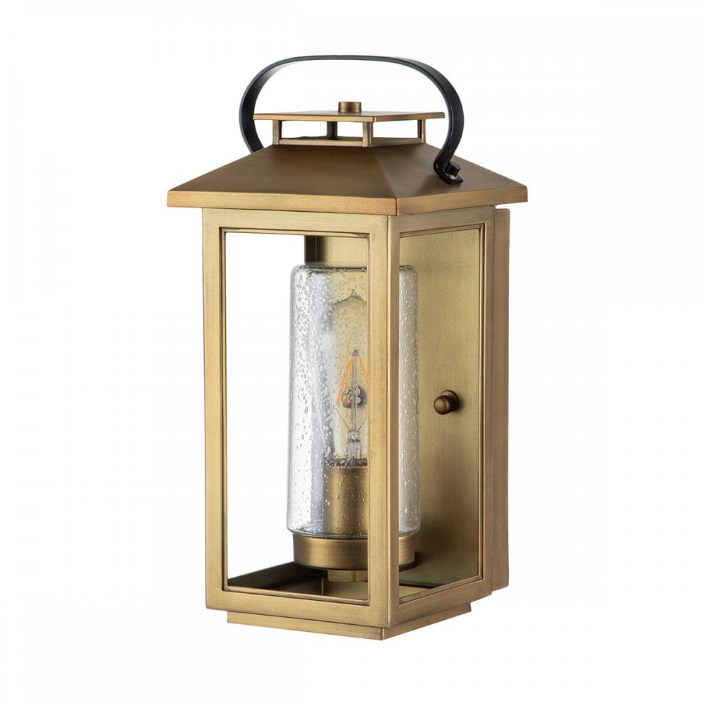 Quintiesse Atwater Single Small Wall Lantern - Distressed Brass