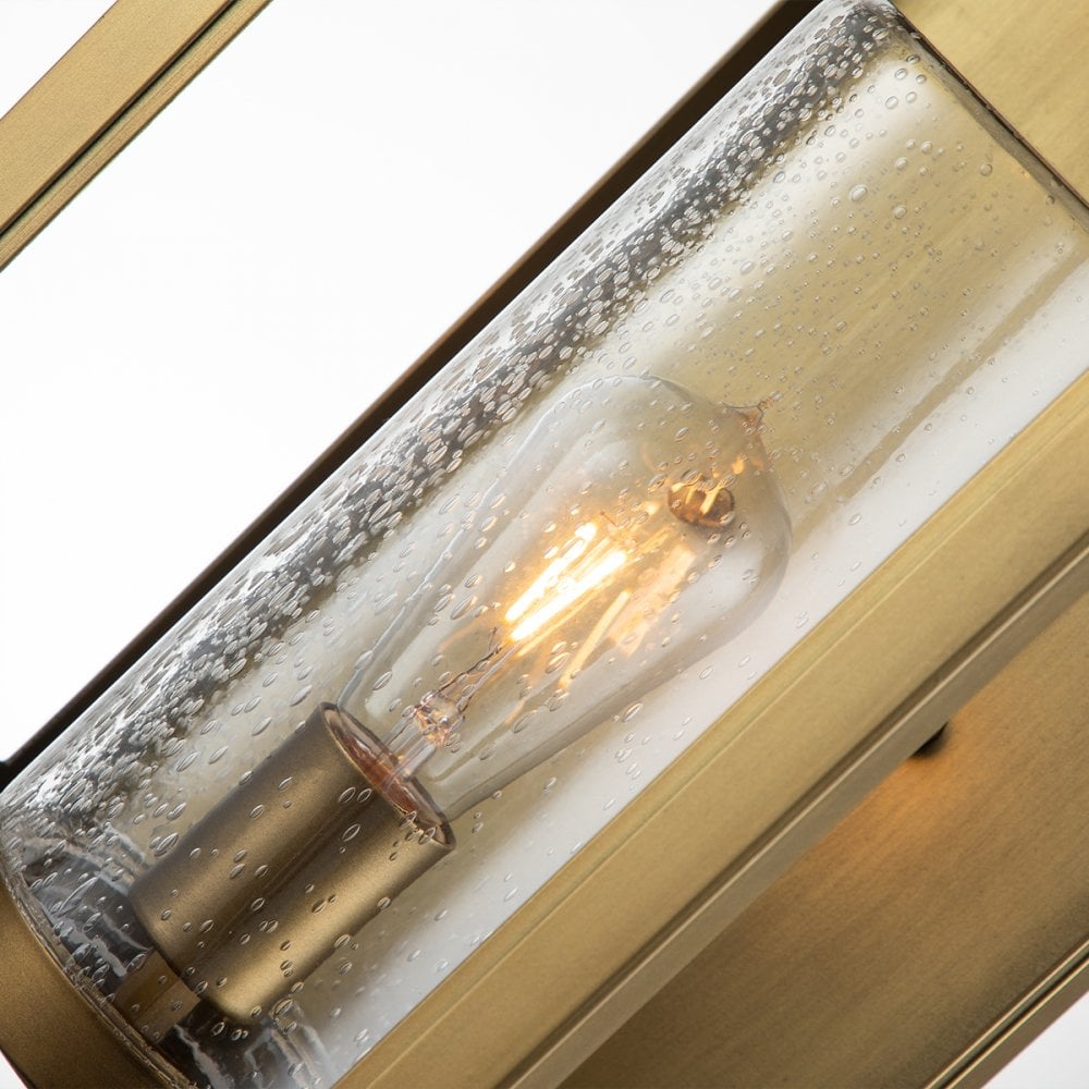 Quintiesse Atwater Single Large Wall Lantern - Distressed Brass