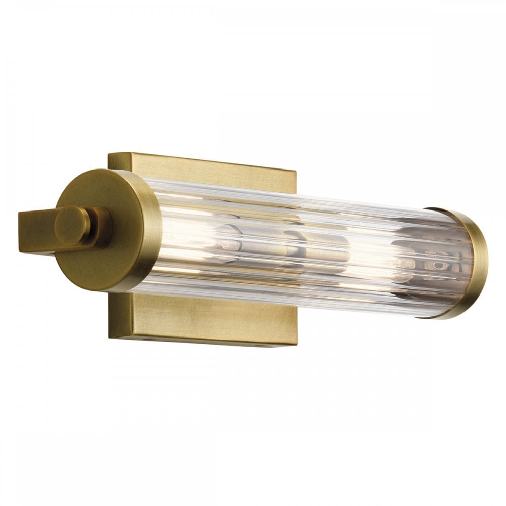 Quintiesse Azores 2 Light Bathroom Wall Light - Natural Brass