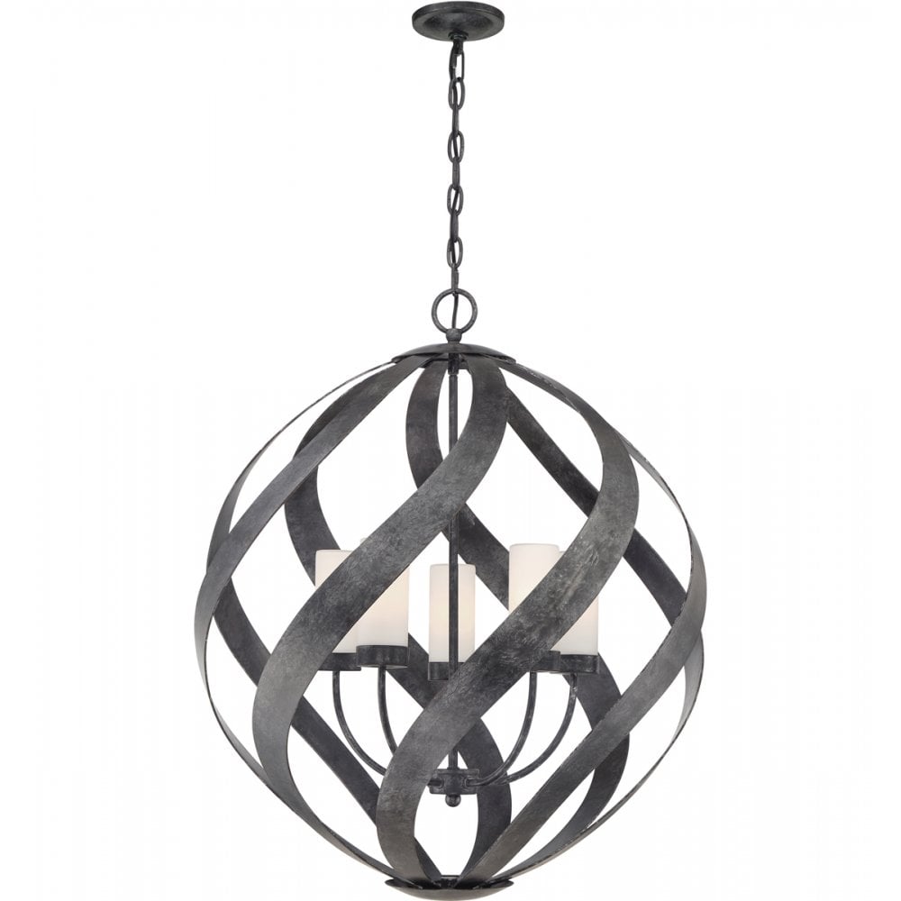 Quintiesse Blacksmith 5 Light Outdoor Chandelier - Old Black