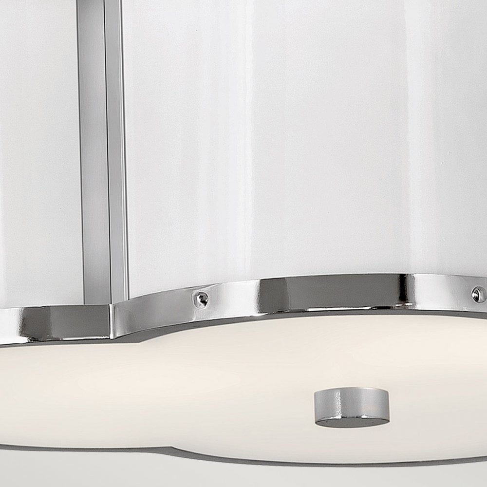 Quintiesse Chance 2 Light Semi-Flush Fitting - Polished Nickel & Polished White