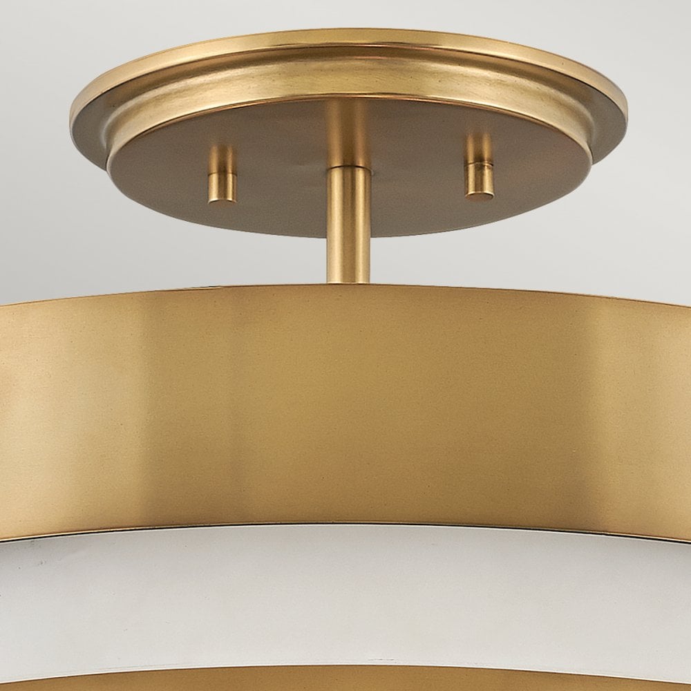 Quintiesse Echelon 3 Light Semi-Flush Fitting - Heritage Brass