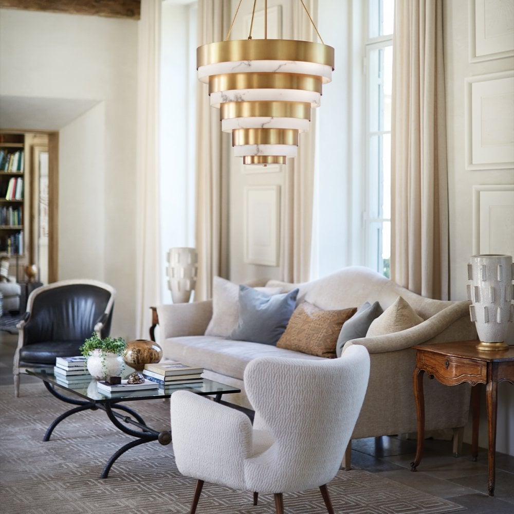Quintiesse Echelon 8 Light Pendant - Heritage Brass