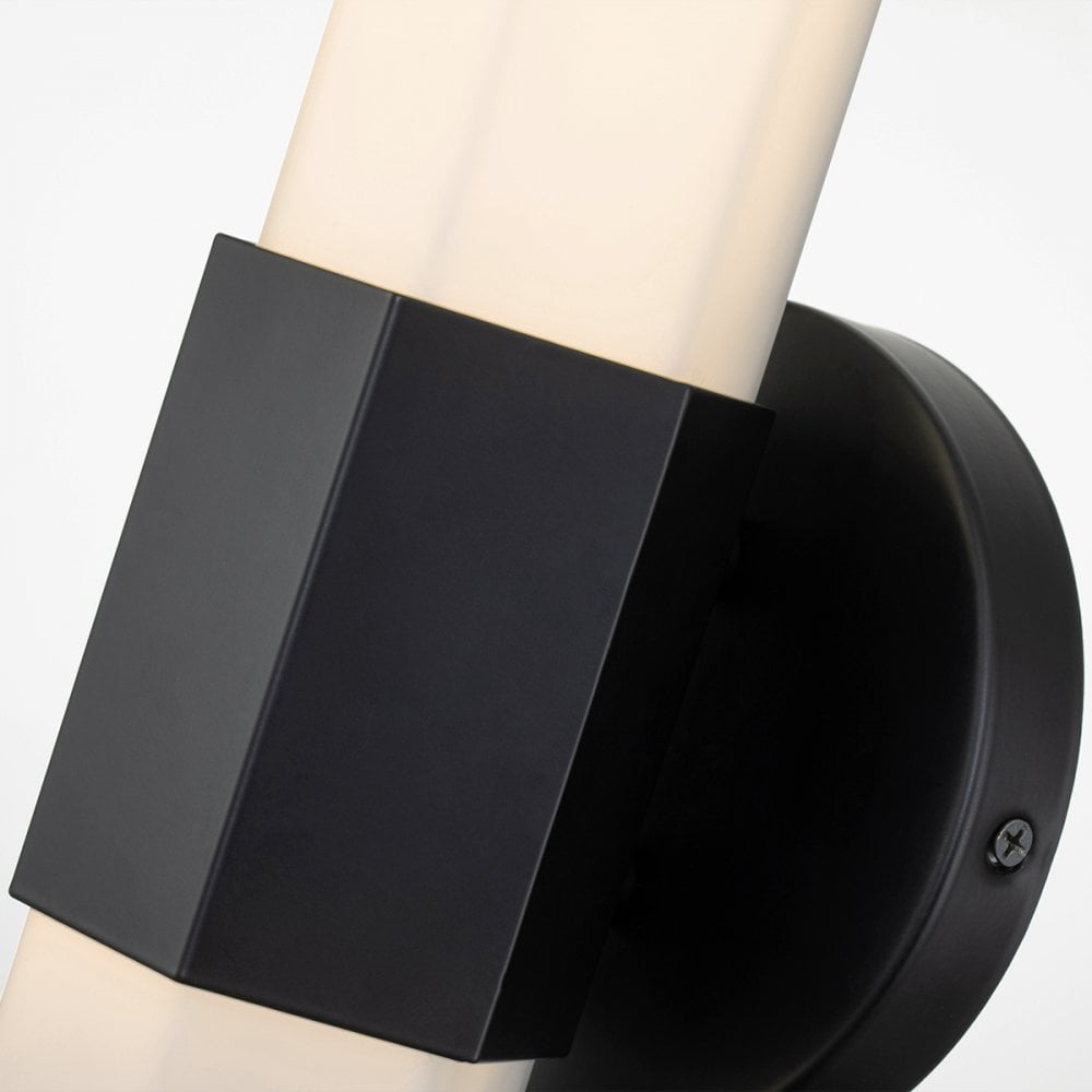 Quintiesse Facet Single LED Bathroom Wall Light - Matt Black