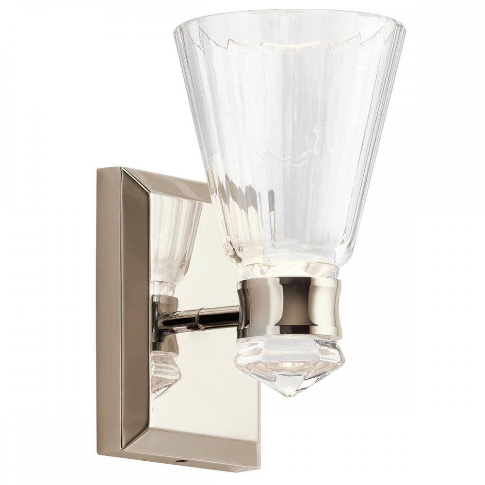 Quintiesse Kayva LED 1 Arm Dual-lit Bathroom Wall Light - Polished Nickel