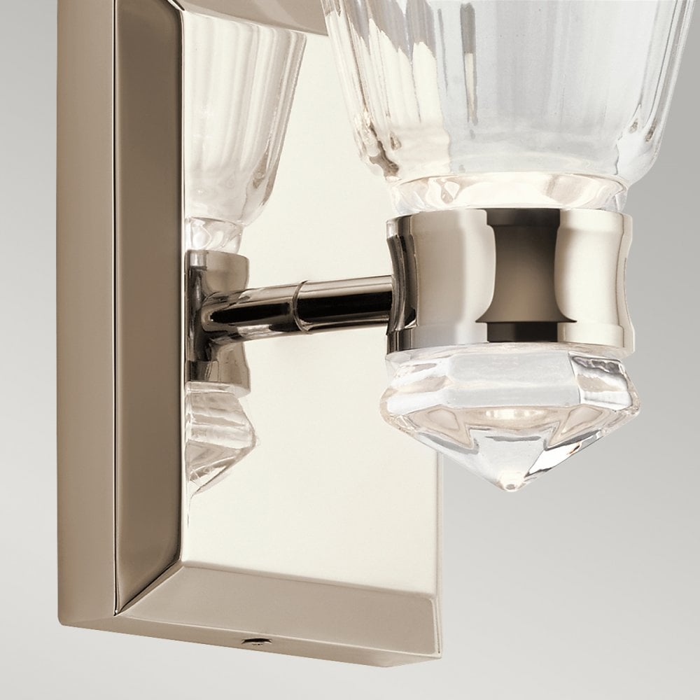 Quintiesse Kayva LED 1 Arm Dual-lit Bathroom Wall Light - Polished Nickel