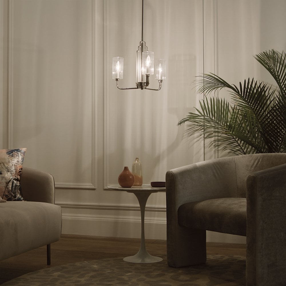 Quintiesse Kimrose 3 Light Chandelier - Polished Nickel
