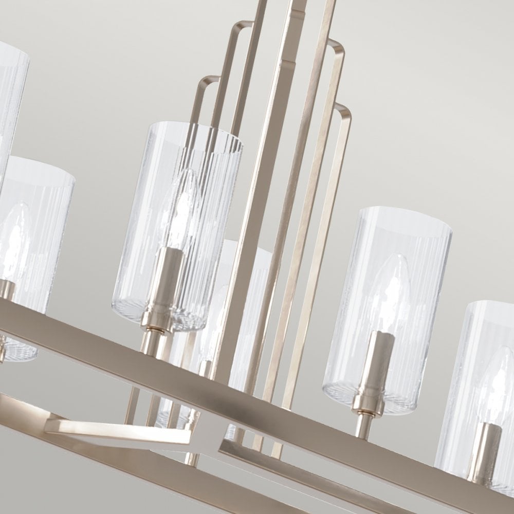 Quintiesse Kimrose 10 Light Linear Chandelier - Polished Nickel