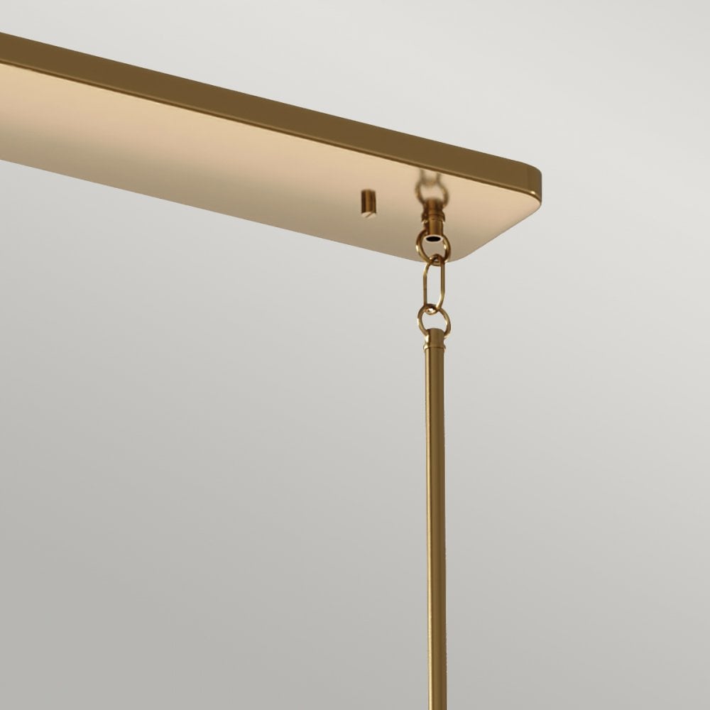 Quintiesse Kimrose 10 Light Linear Chandelier - Brushed Natural Brass