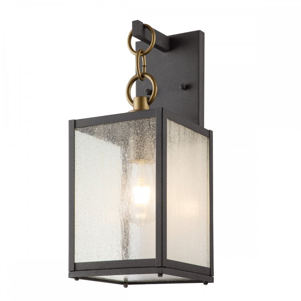 Quintiesse Lahden Single Medium Wall Lantern - Weathered Zinc