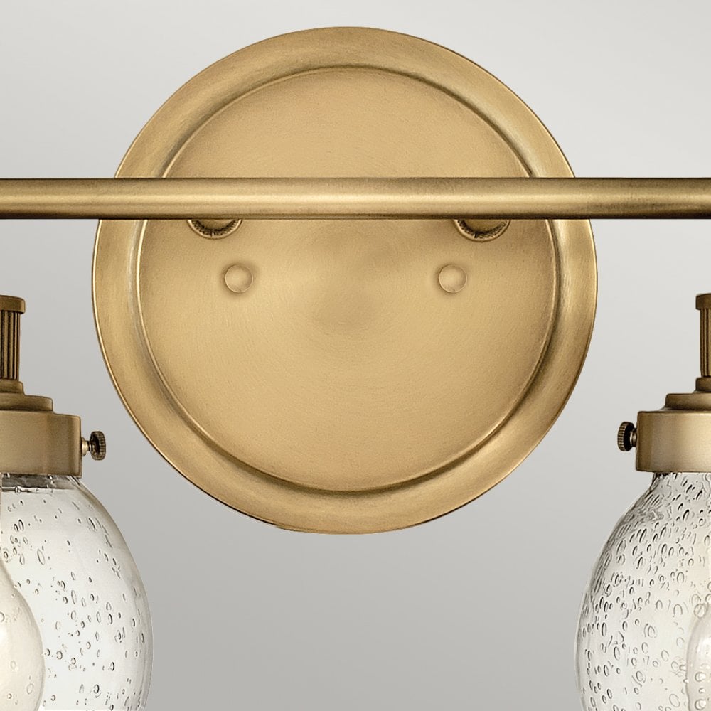 Quintiesse Poppy 2 Light Bathroom Wall Light - Heritage Brass