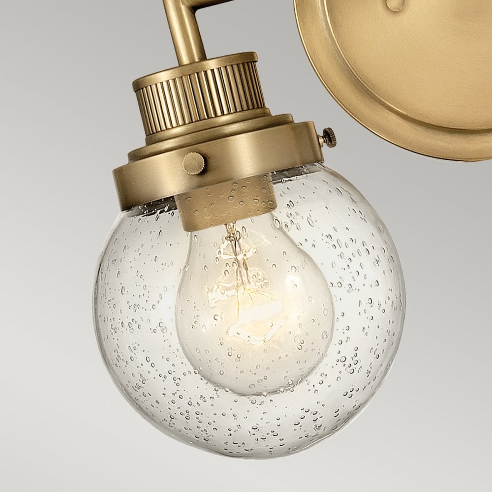 Quintiesse Poppy 2 Light Bathroom Wall Light - Heritage Brass
