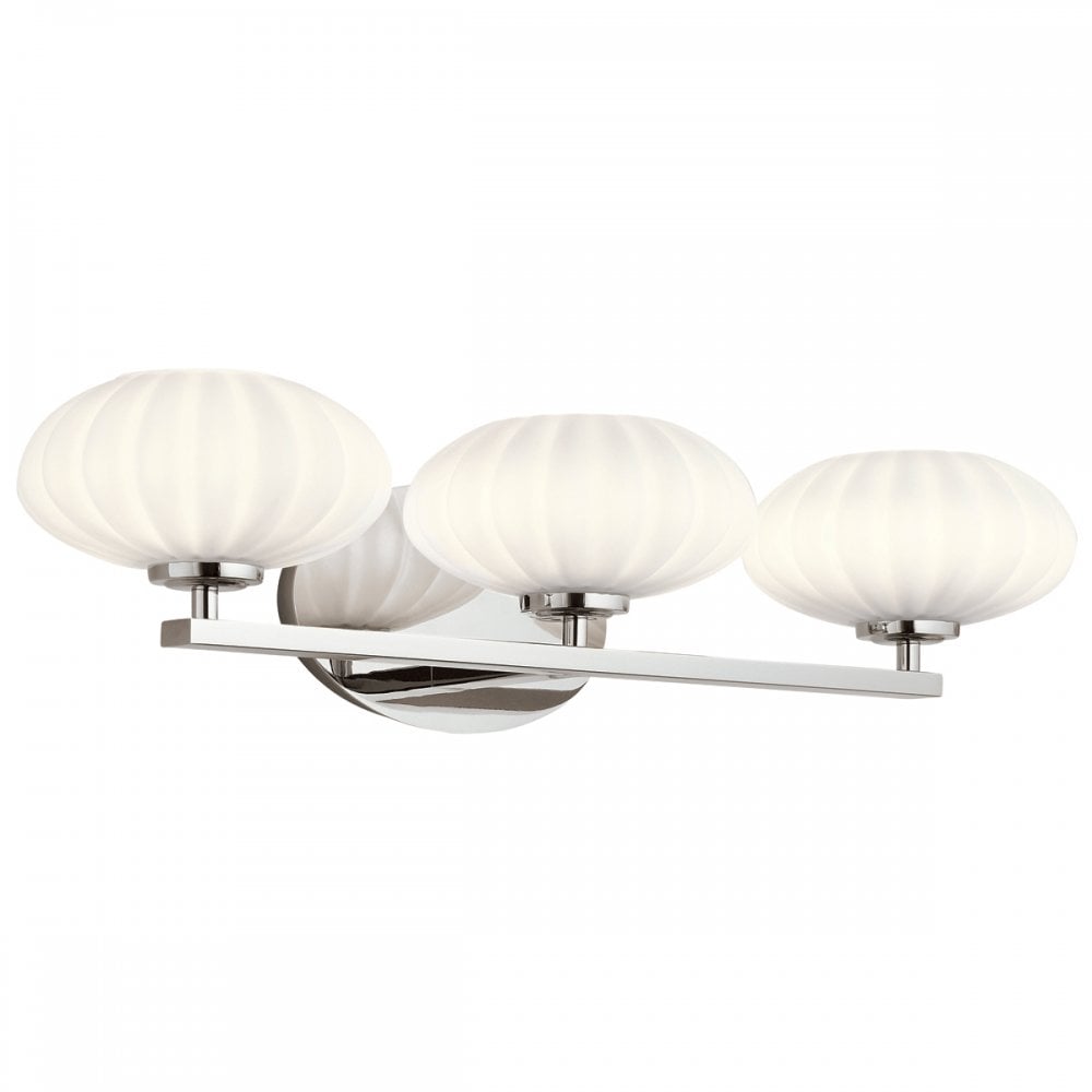Quintiesse Pim 3 Light Bathroom Wall Light - Polished Chrome