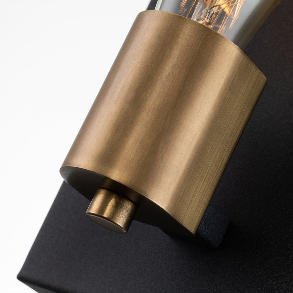 Quintiesse Silas Single Wall Light - Aged Zinc & Heritage Brass