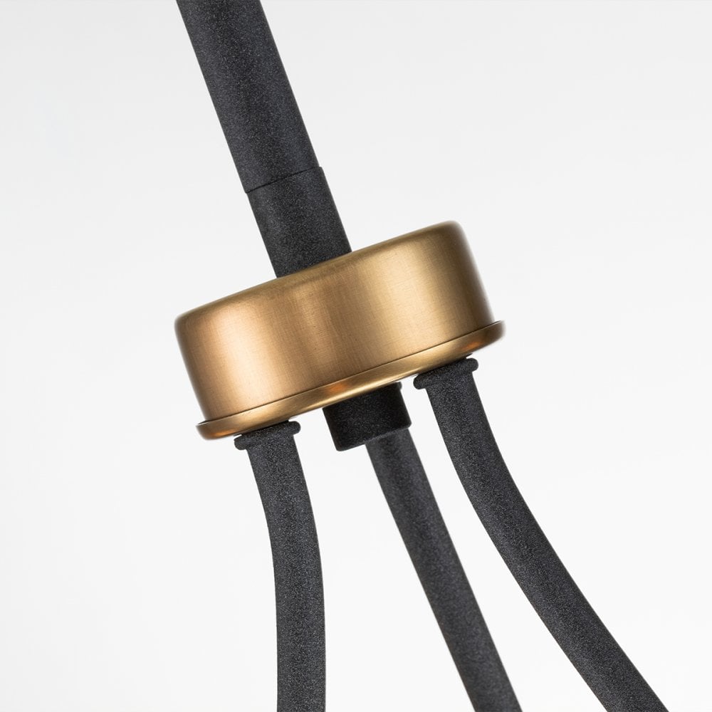Quintiesse Silas 3 Light Pendant / Semi-Flush Fitting - Aged Zinc & Heritage Brass