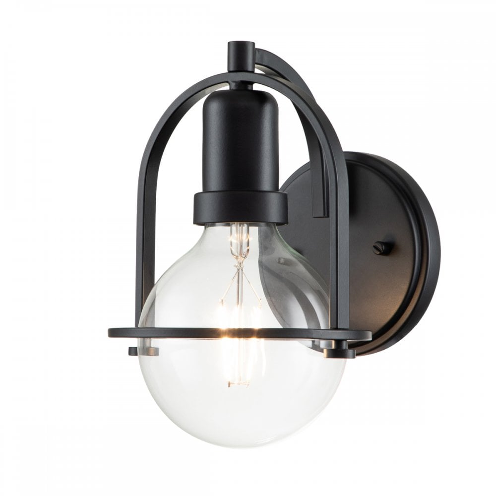 Quintiesse Somerset Single Wall Light - Clear - Black