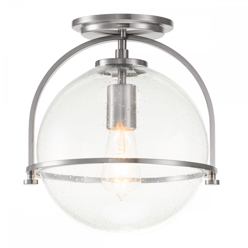 Quintiesse Somerset Single Flush Fitting - Clear - Brushed Nickel