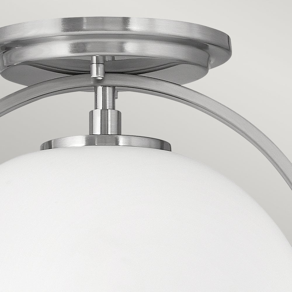 Quintiesse Somerset Single Flush Fitting - Opal - Brushed Nickel