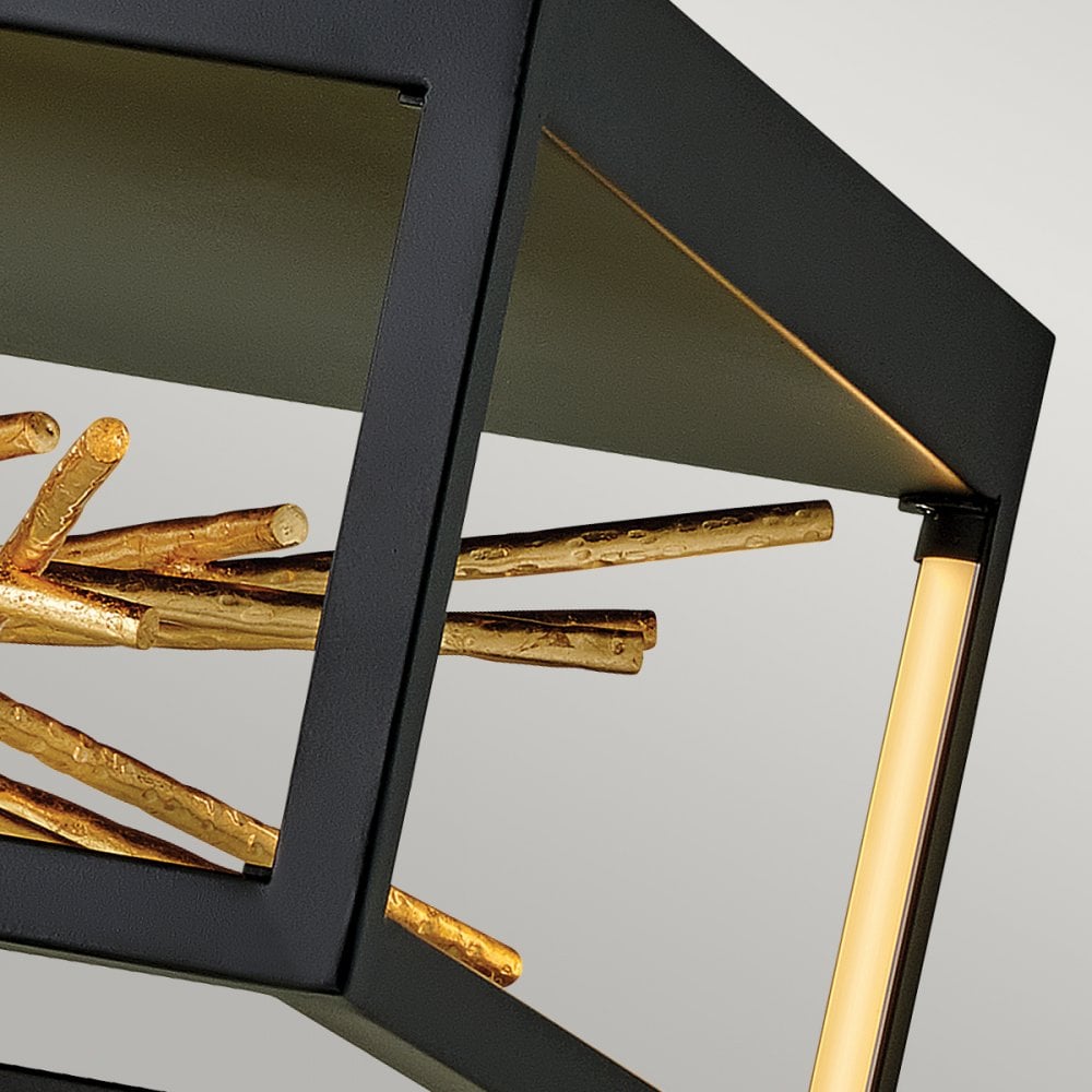 Quintiesse Styx LED Flush Fitting - Black & Gilded Gold