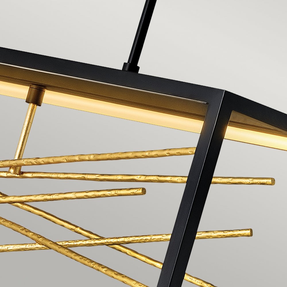 Quintiesse Styx LED Island Pendant - Black & Gilded Gold