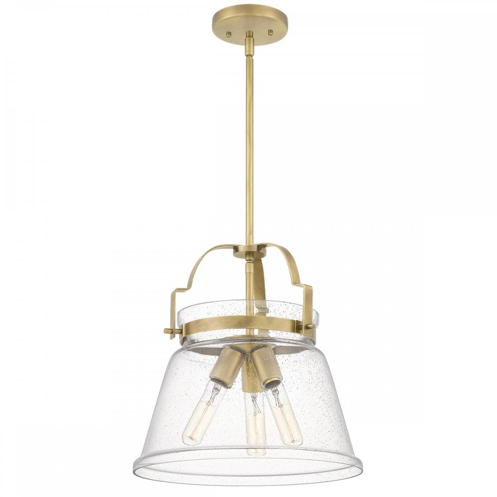 Quintiesse Wimberley 3 Light Pendant  - Weathered Brass