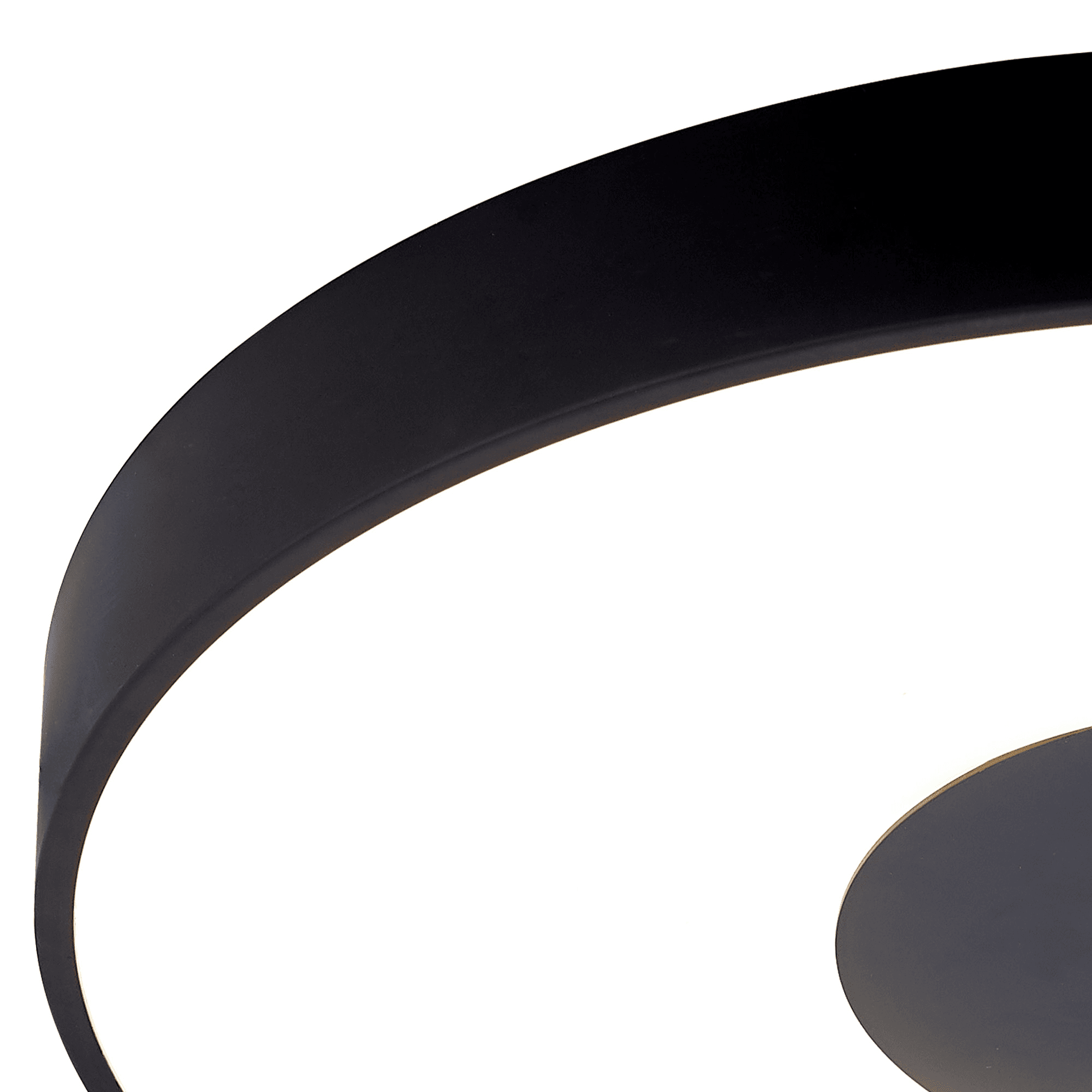 Mantra Coin Round Black LED Ceiling Light With Remote Control - 2700K-5000K