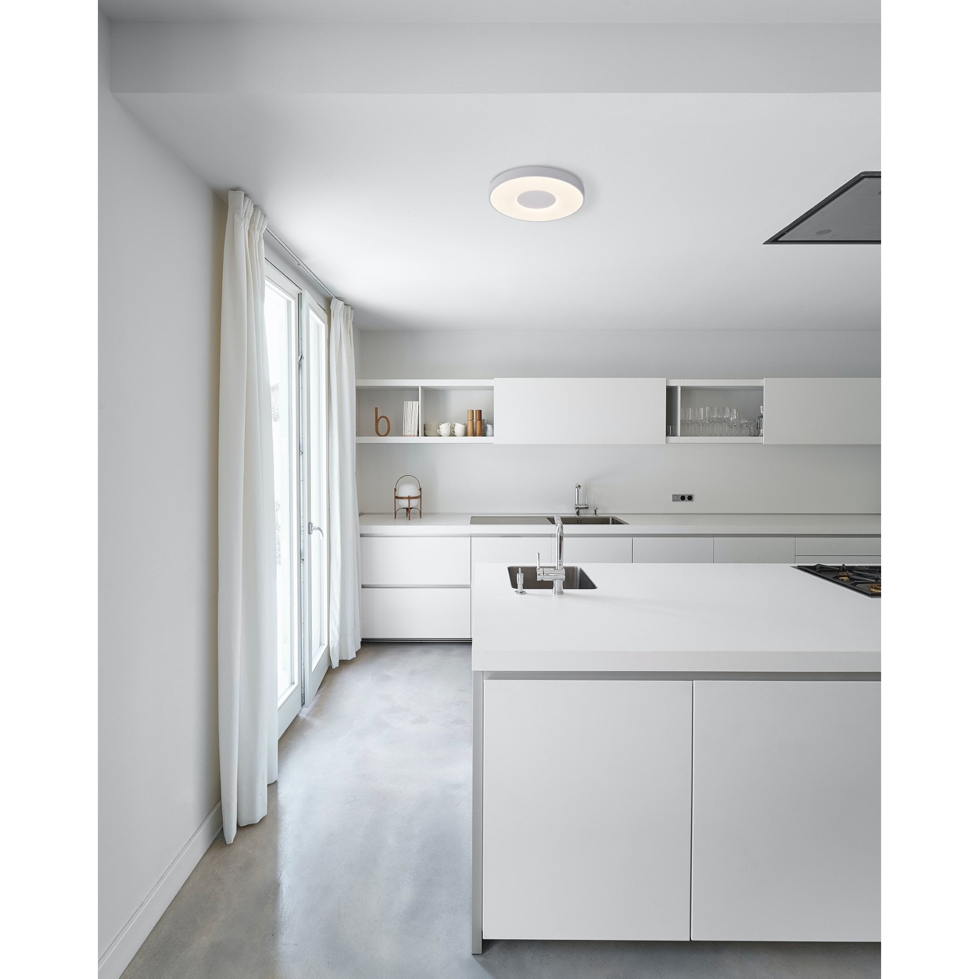 Mantra Coin Round White LED Ceiling Light With Remote Control - 2700K-5000K