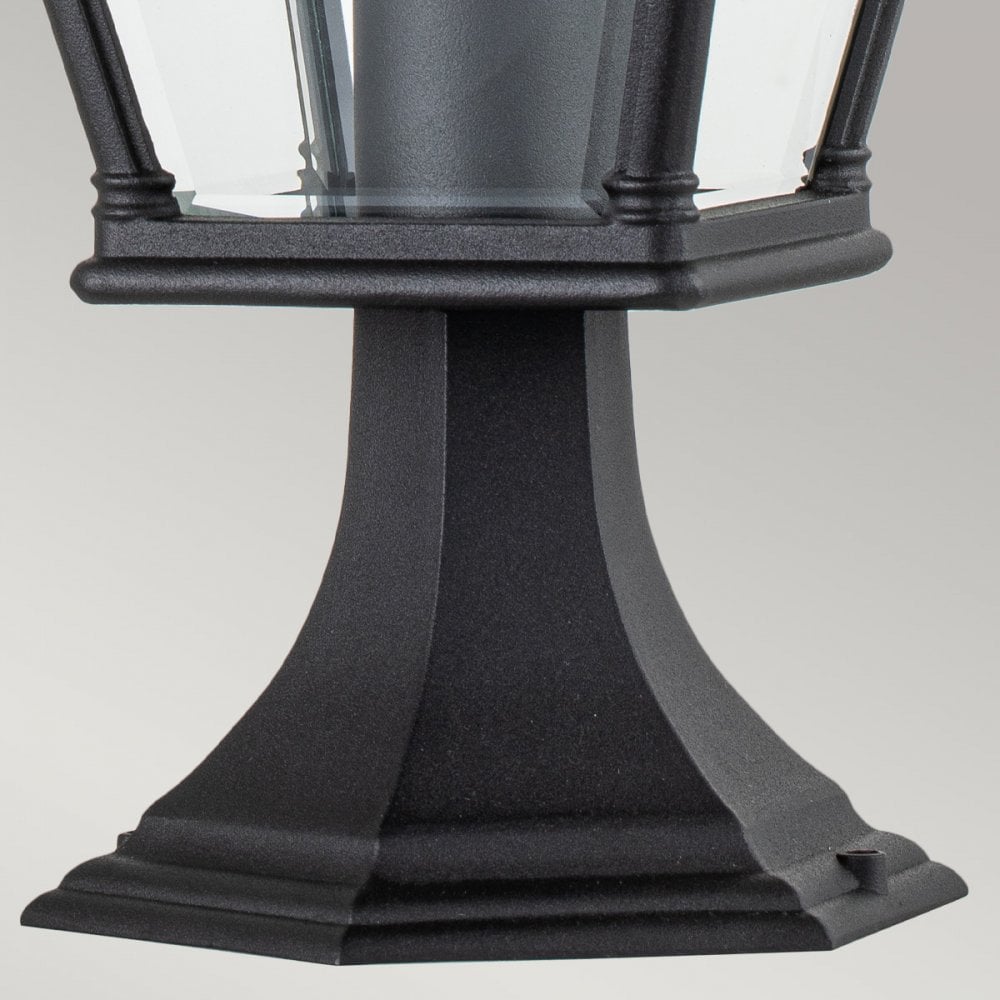 Elstead Bayview Single Medium Pedestal Lantern - Black
