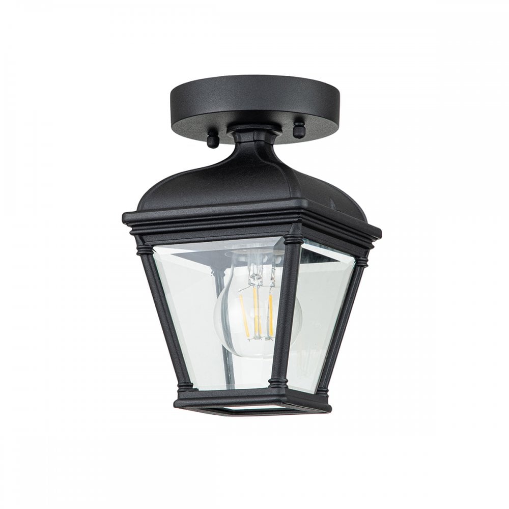 Elstead Bayview Single Porch Lantern - Black
