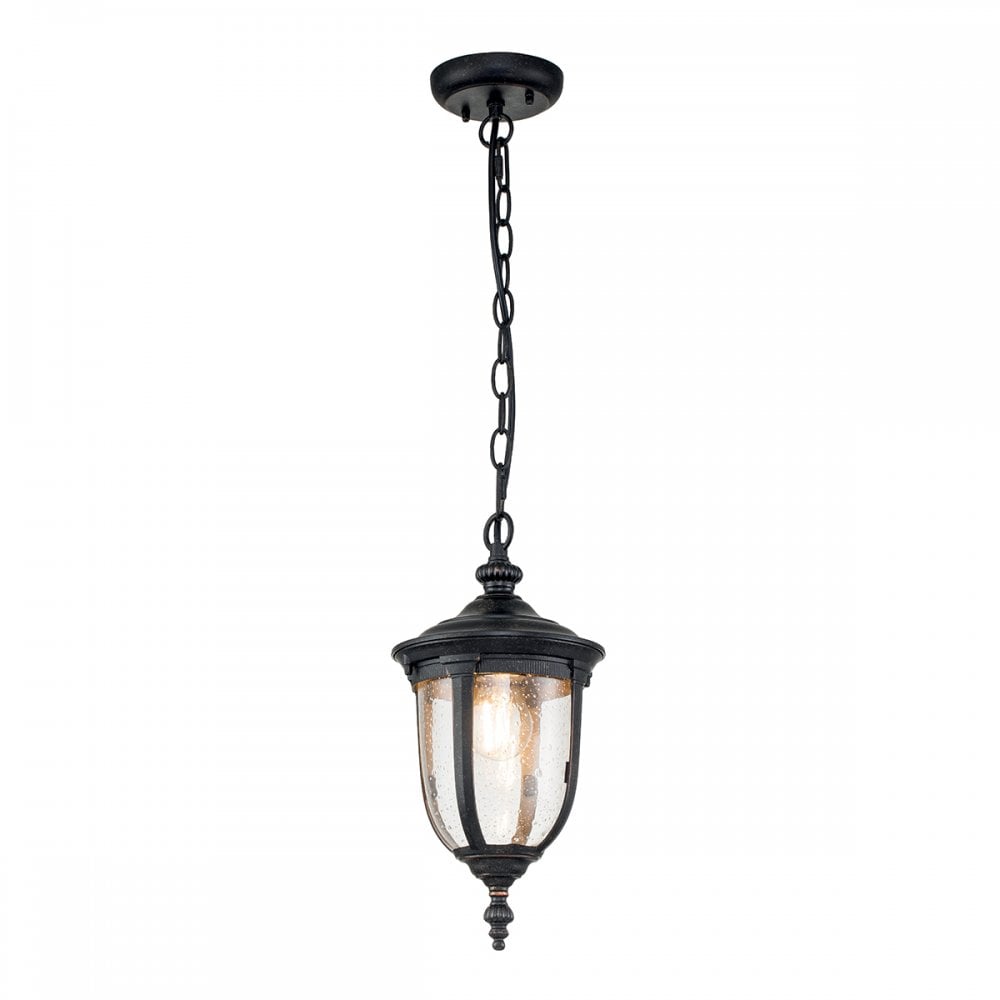 Elstead Cleveland Single Small Chain Lantern - Weathered Bronze