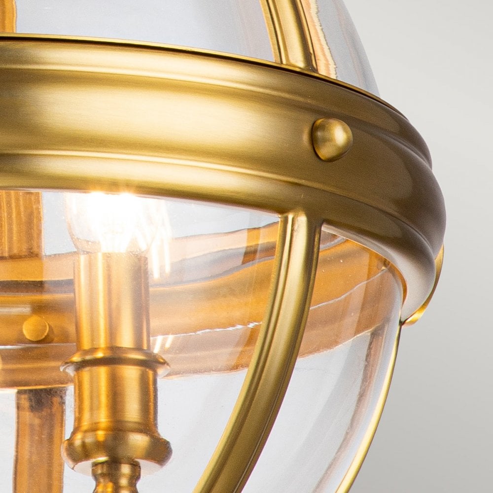 Feiss Adams 3 Light Pendant Chandelier - Brushed Brass