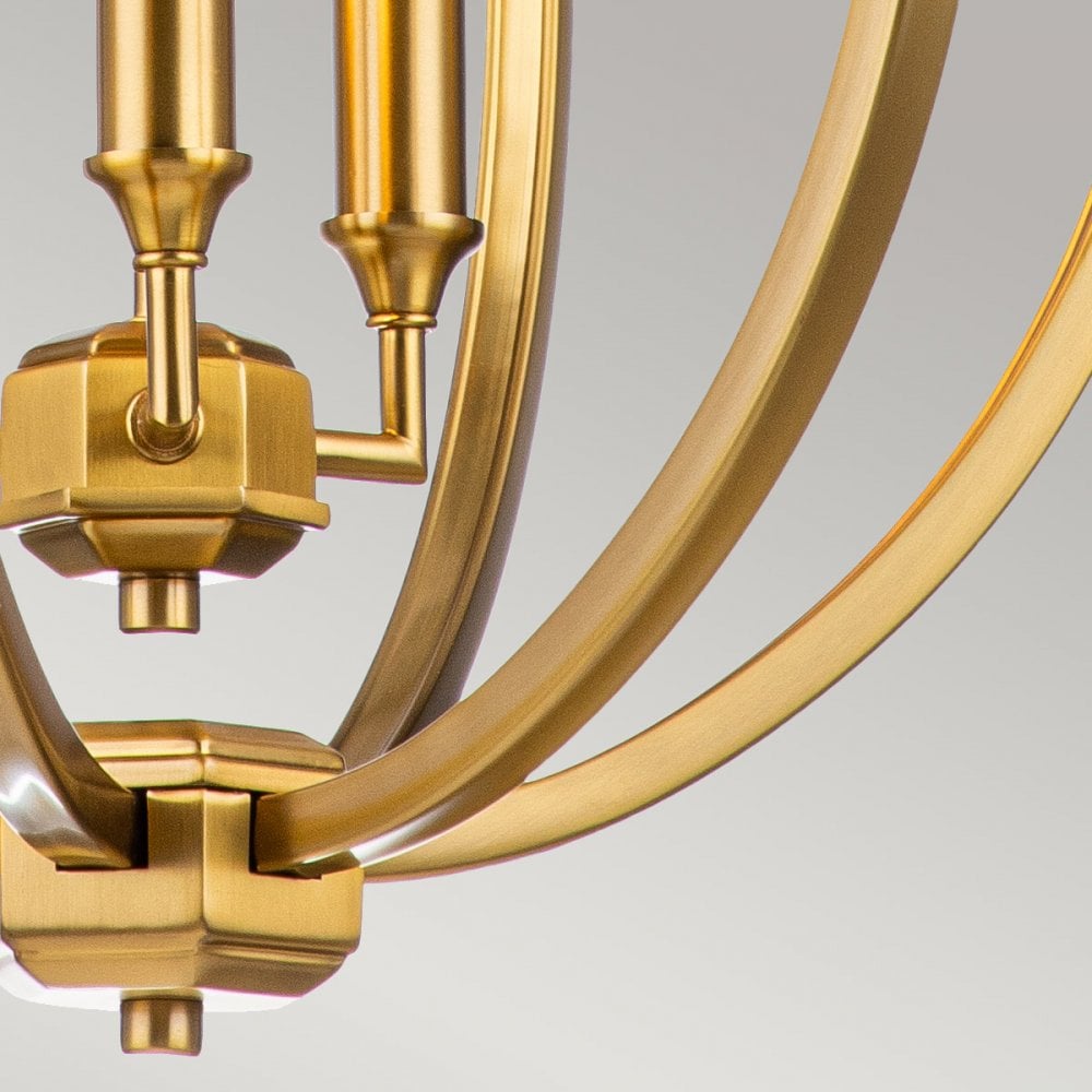 Feiss Corinne 3 Light Medium Pendant - Burnished Brass